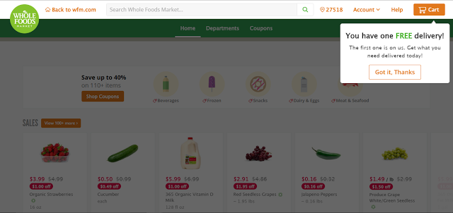 product page in Instacart with Whole Foods