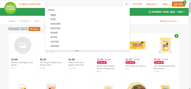 popular product page in Instacart with Whole Foods
