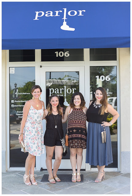 four women outside Parlor North Raleigh four women outside Parlor North Raleigh