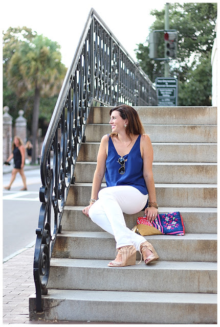 woman sitting on the stairs