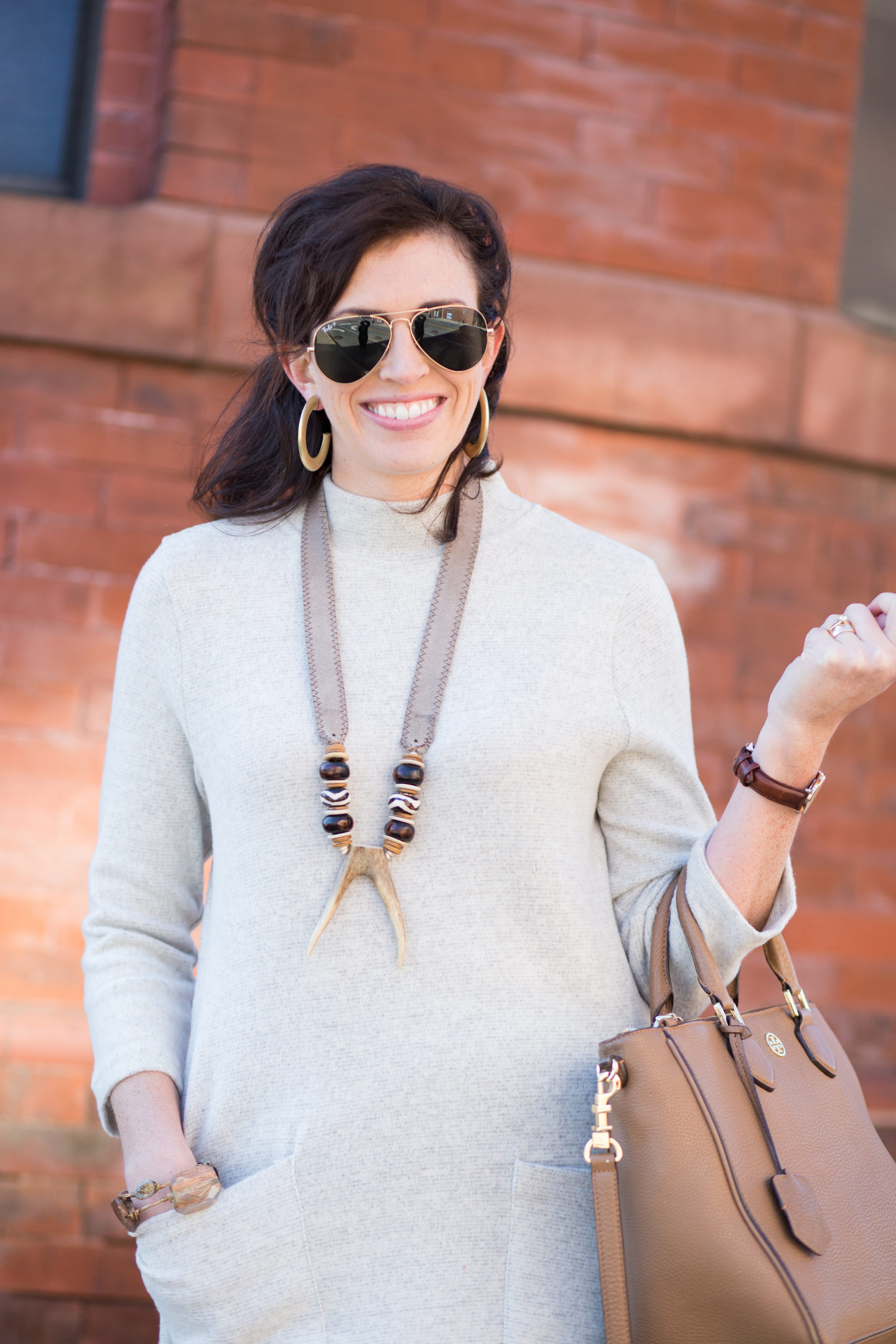 Neutral Dress + Over the Knee Boots - I'm Fixin' To - @mbg0112