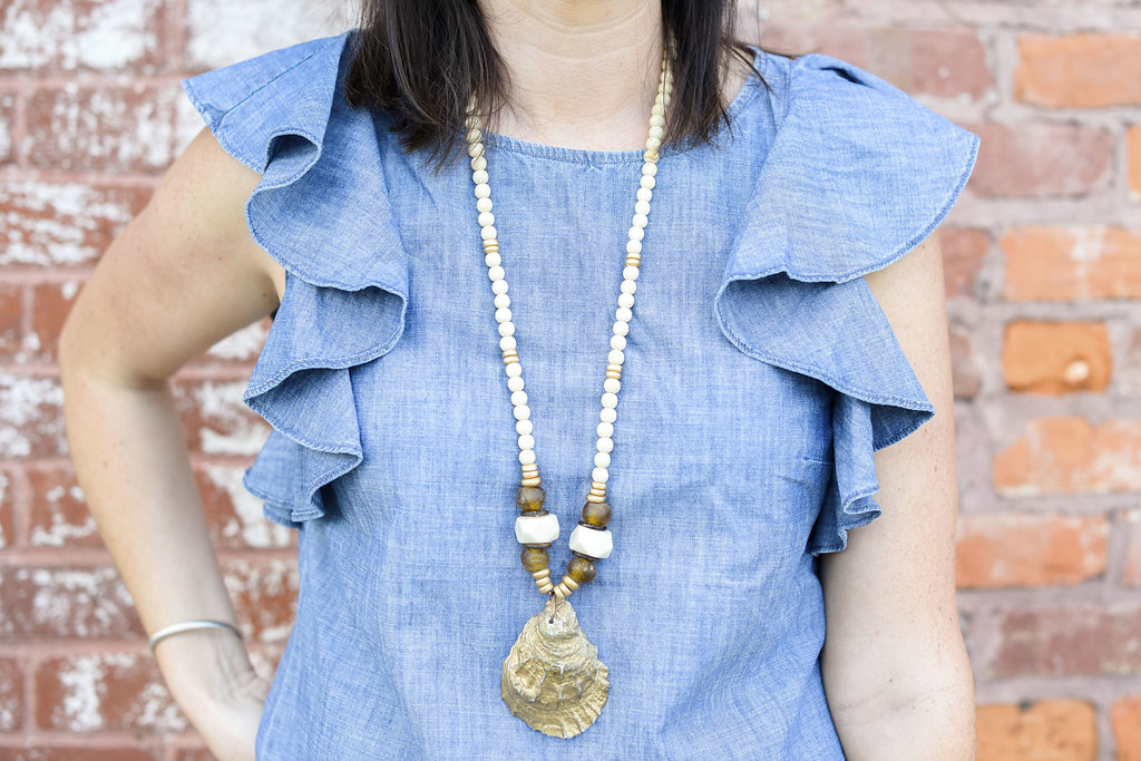 Chambray Ruffles & White Denim for the 4th of July - @mbg0112 - I'm Fixin' To