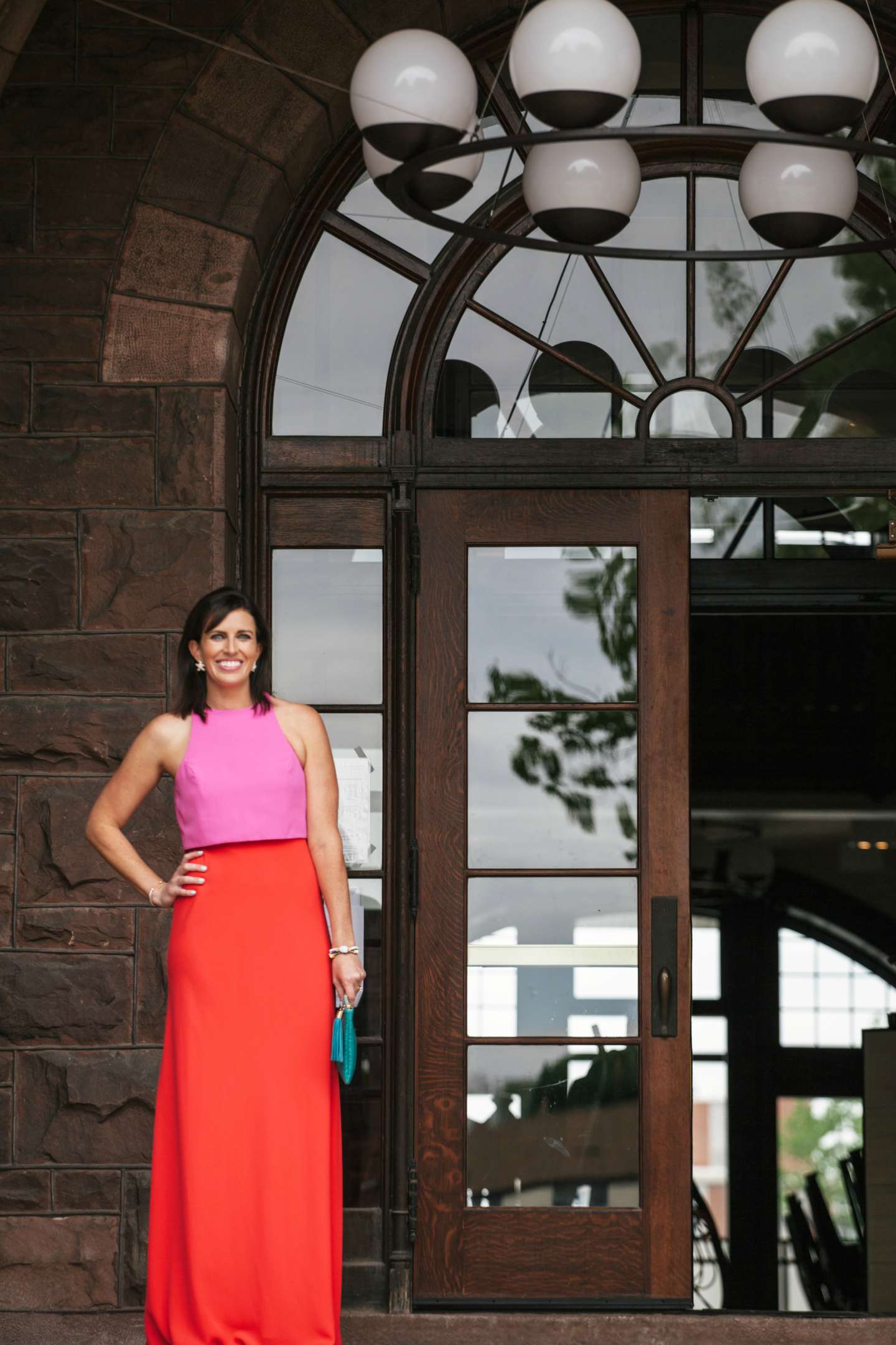 A Color Block Maxi Dress for Summer Weddings by North Carolina fashion blogger Meghan of I'm Fixin'To