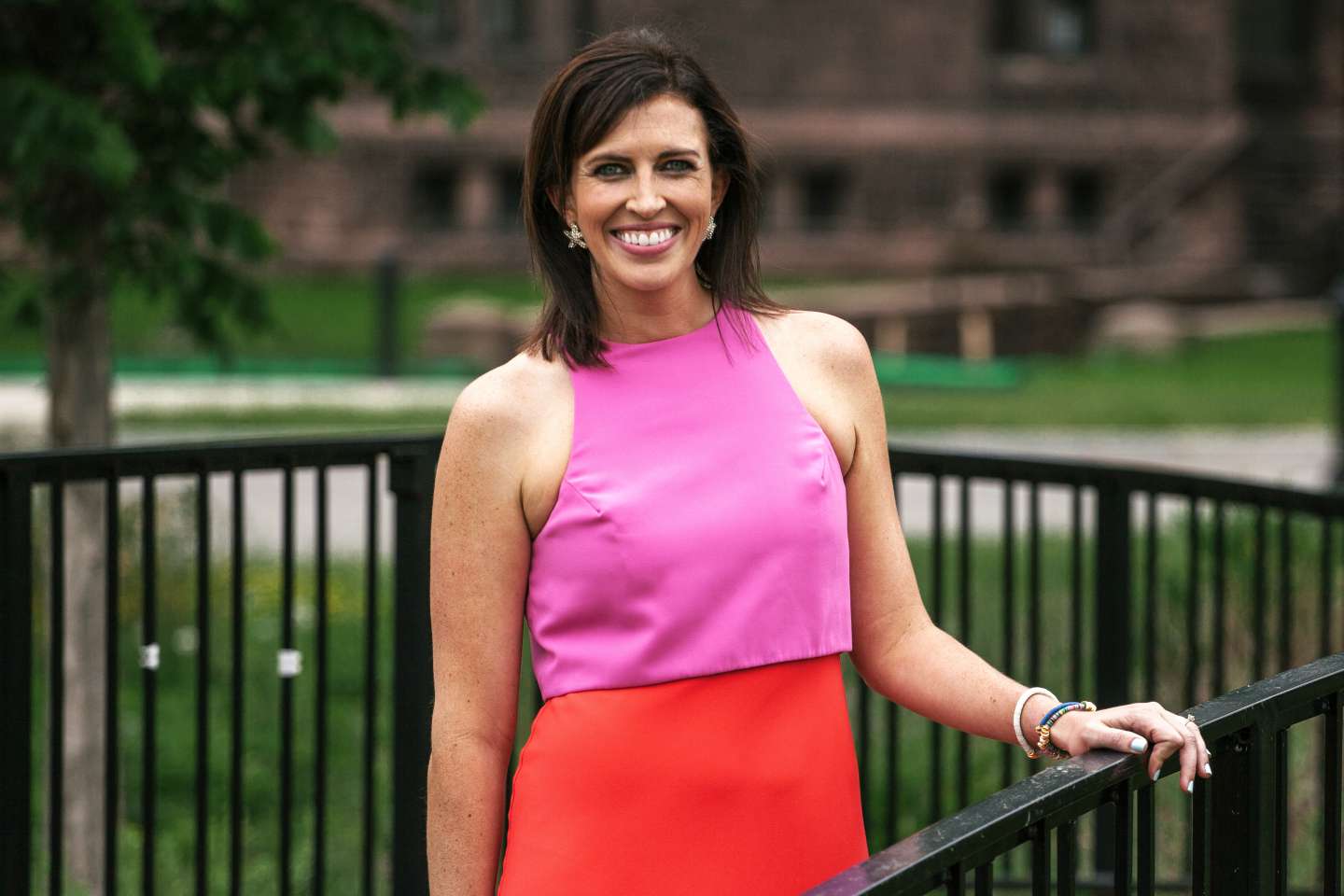 A Color Block Maxi Dress for Summer Weddings by North Carolina fashion blogger Meghan of I'm Fixin'To