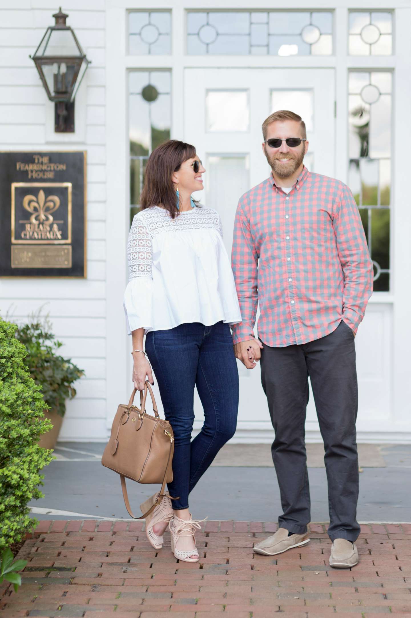 White Lace Top for Date Night at Fearrington Village - I'm Fixin' To - @mbg0112