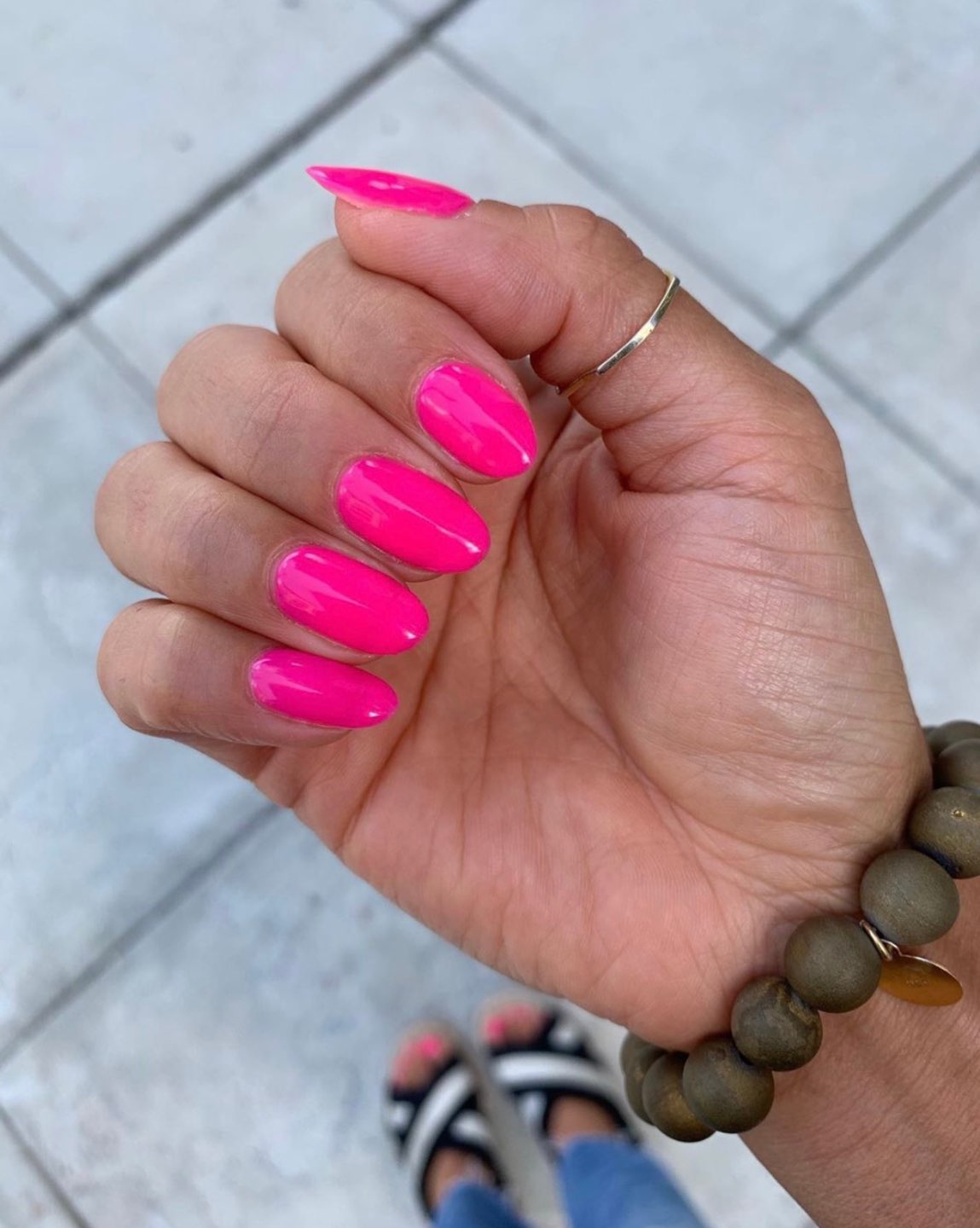 Top 10 Best Summer Nail Polish Colors - I'm Fixin' To - @mbg0112 | Top 10 Best Summer Nail Polish Colors by popular North Carolina blog, I'm Fixin' To: image of a hand with OPI V-I-Pink Passes on the finger nails.