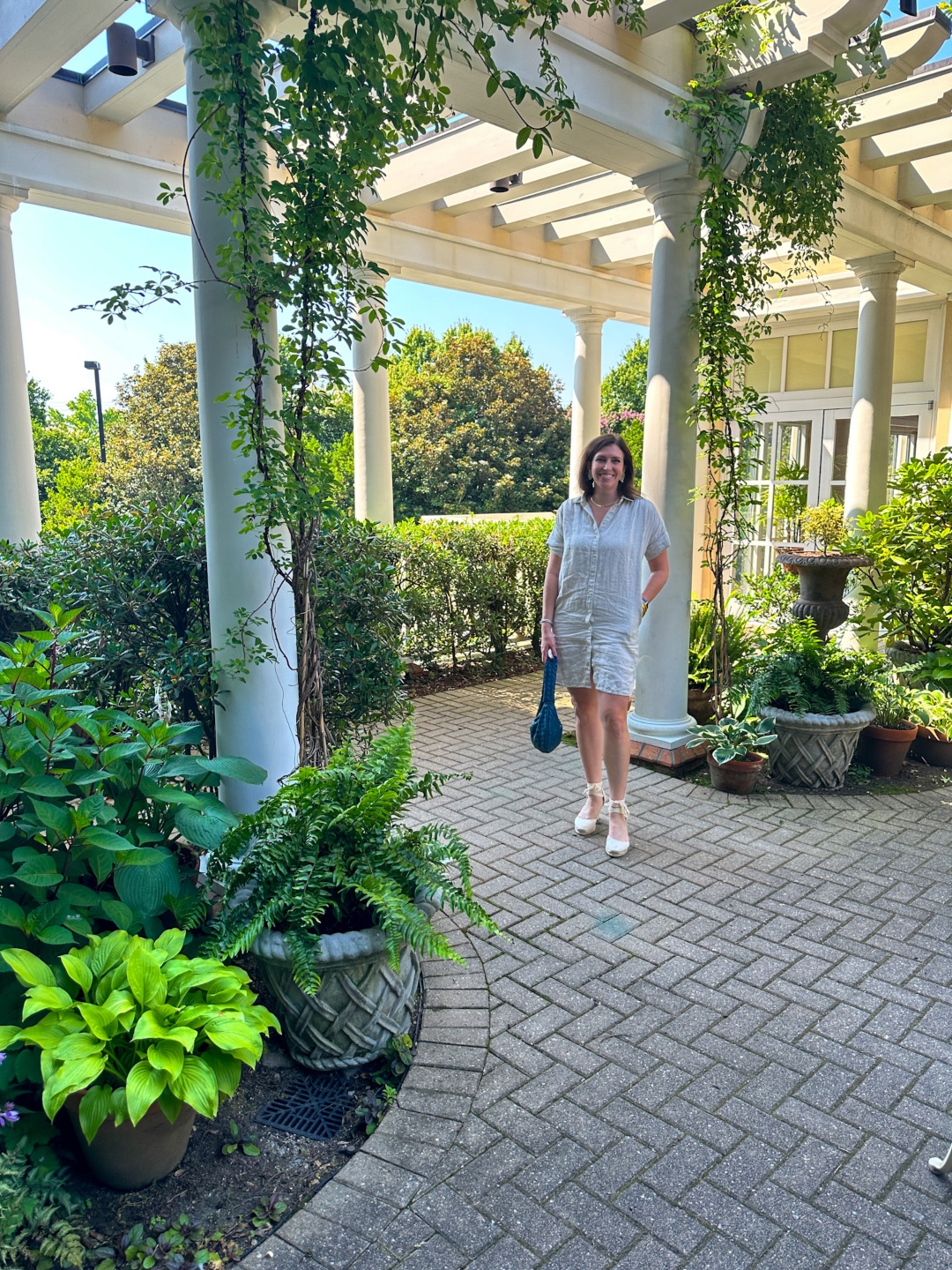 Meghan Grant in the hotel garden 