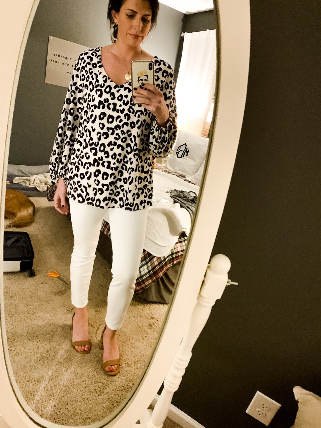 Top 10 Recent Amazon Purchases by popular North Carolina life and style blog, I'm Fixin' To: image of a woman wearing a Amazon Imysty Womens Oversized Lantern Sleeve Chiffon Blouse.