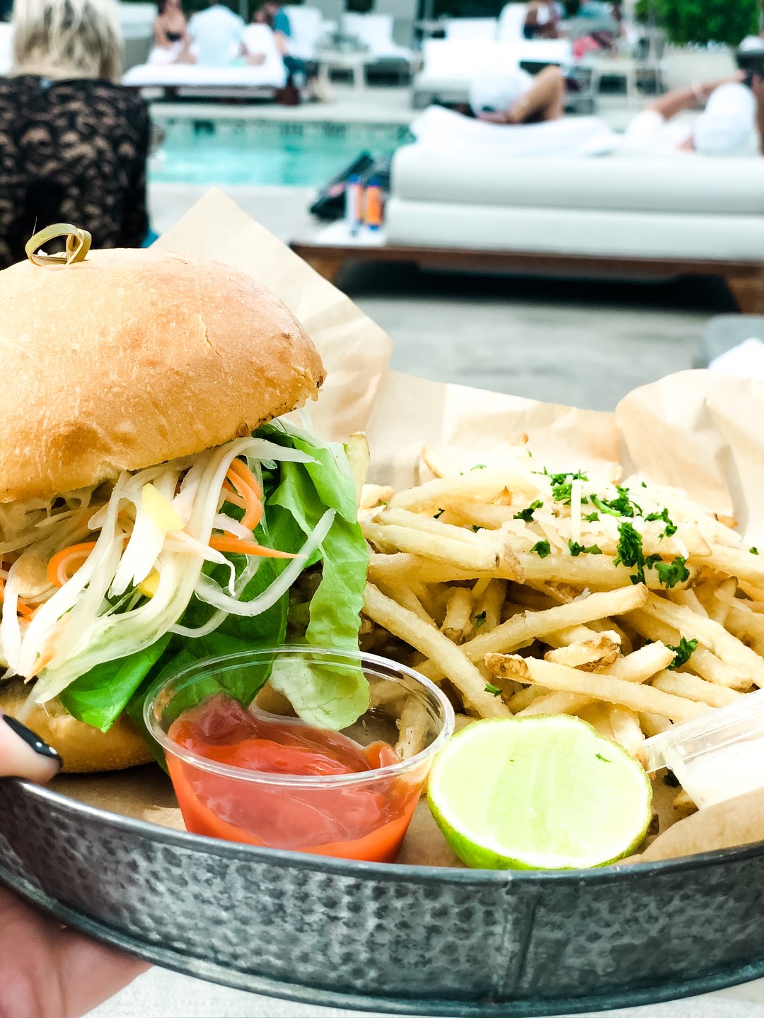 Warming Up in the Bahamas: the Best Things to Do at Baha Mar - I'm Fixin' To - @mbg0112 | Warming Up in the Bahamas: the Best Things to Do in Baha Mar by popular North Carolina travel blog, I'm Fixin' To: image of a burger and some fries. 