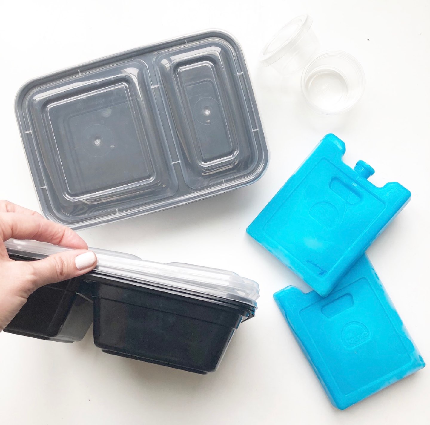 The Empowered Women Series: On the Go Lunch Ideas for Teachers with Kayte Fry by popular NC life and style blog, I'm Fixin To: image of Walmart Mainstays Meal Prep Food Storage Containers and Dick's Sporting Goods Igloo Maxcold Ice Small Freeze Block.