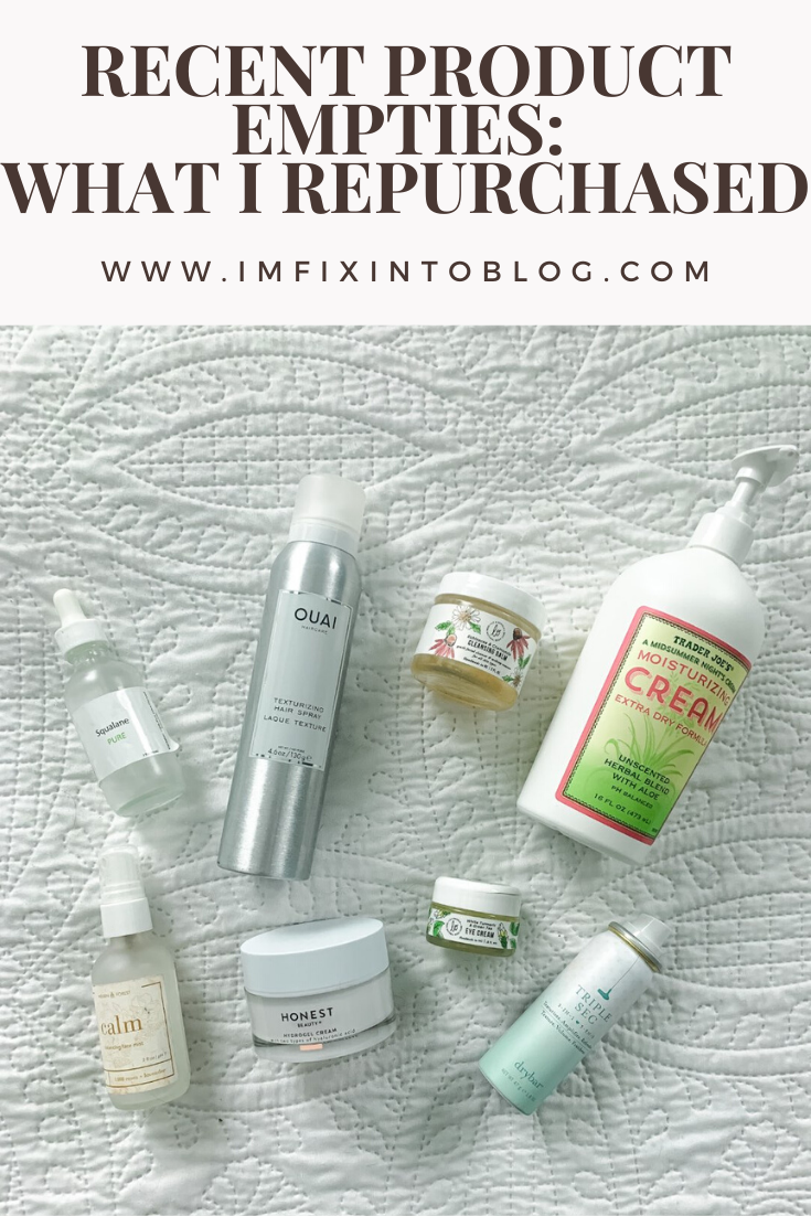 Recent Product Empties: What I Repurchased - I'm Fixin' To - @mbg0112 | Product Empties by popular Raleigh lifestyle blog, I'm Fixin' To: Pinterest image of recent product empties.
