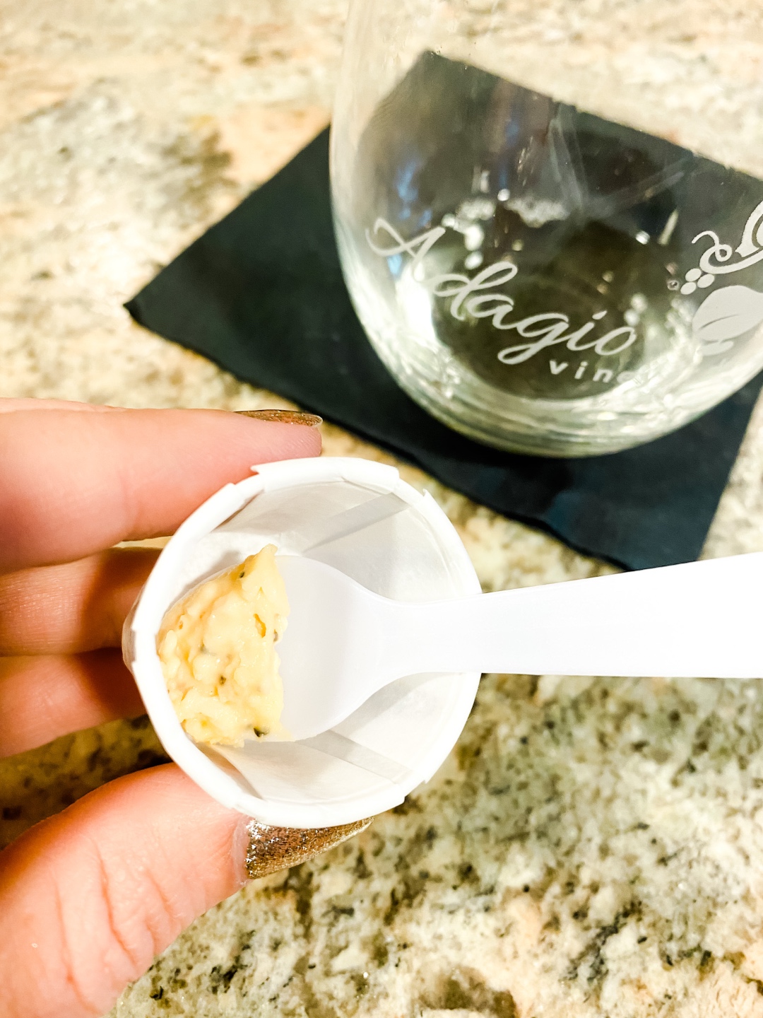 Western NC Wineries: 6 Wineries to Visit During your Next Girls' Weekend - I'm Fixin' To - @mbg0112 |Western NC Wineries by popular NC blog, I'm Fixin' To: image of a pallet cleanser at Adagio vineyards. 