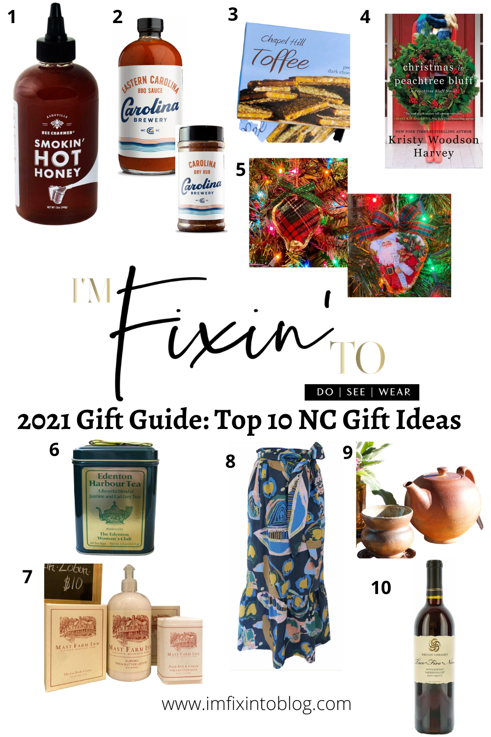 Top 10 NC Gift Ideas, a 2021 gift guide featured by top NC blogger, I'm Fixin' To