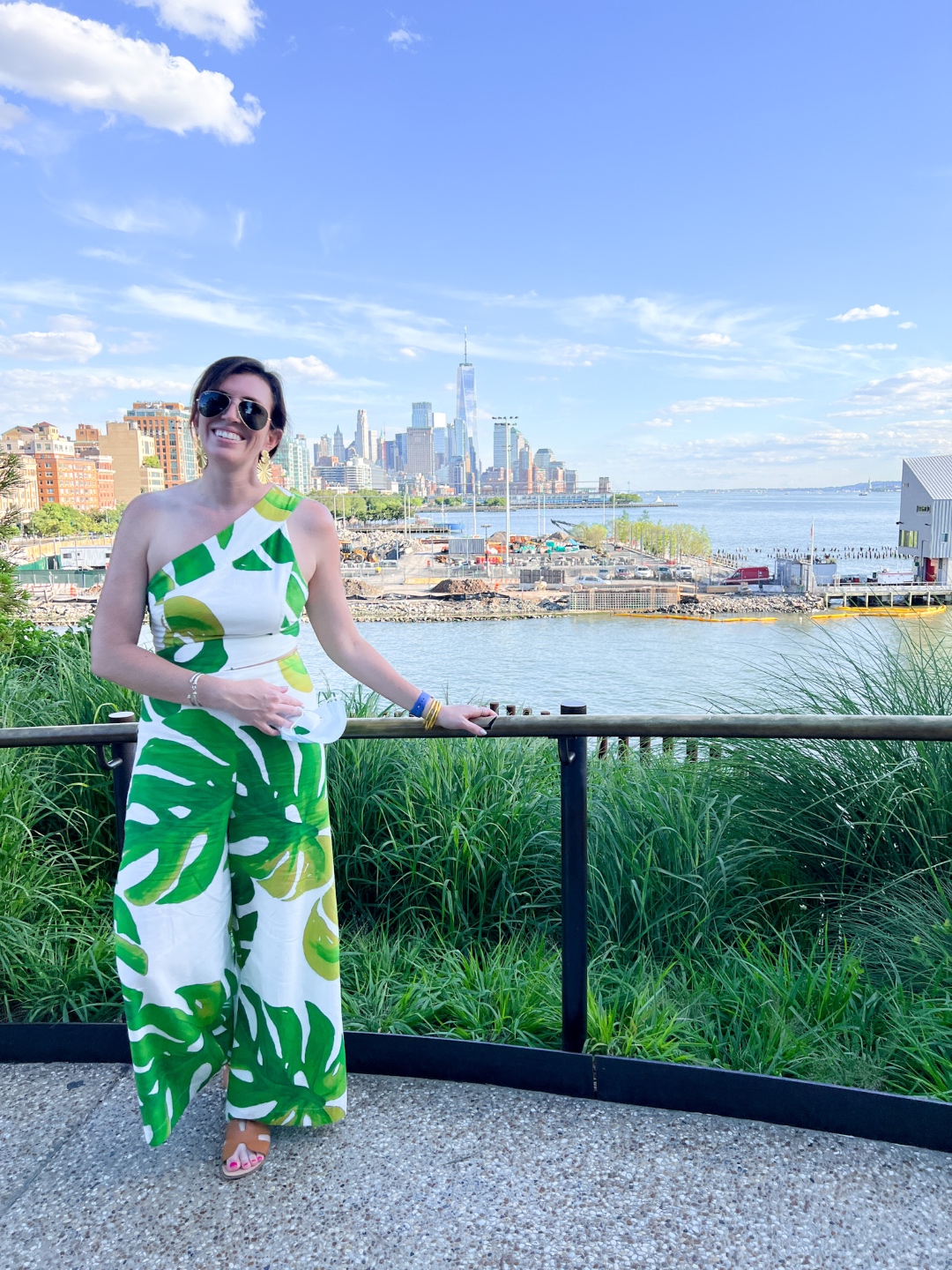 woman wearing Farm Rio Jumpsuit woman wearing Farm Rio Jumpsuit