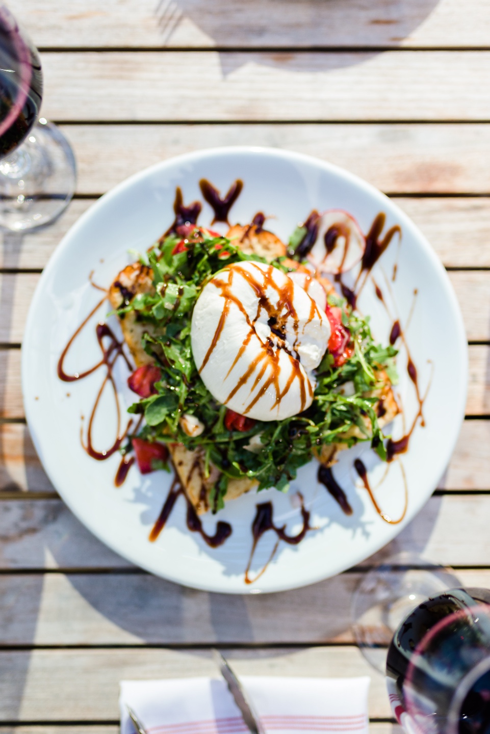 top view of burrata