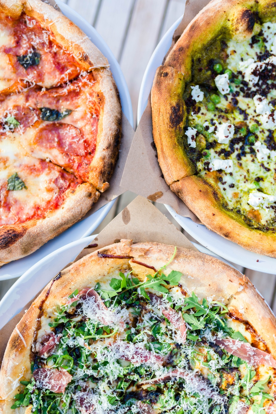 three pizzas