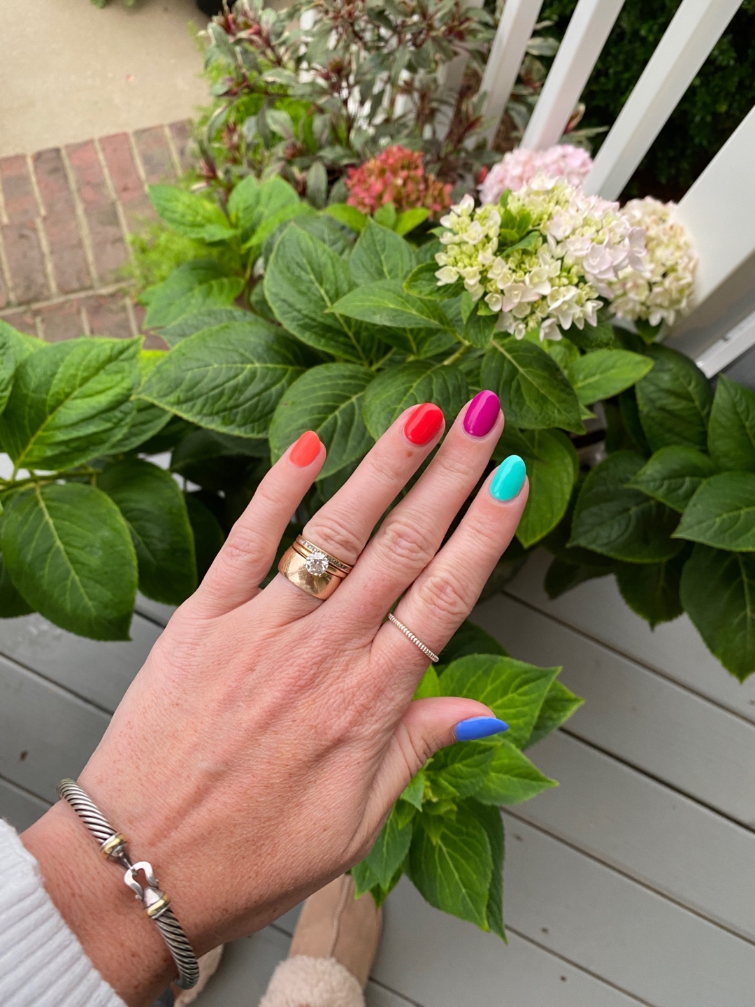 colorful manicure Meghan Grant showing her colorful manicure for Manicure Ideas for Summer