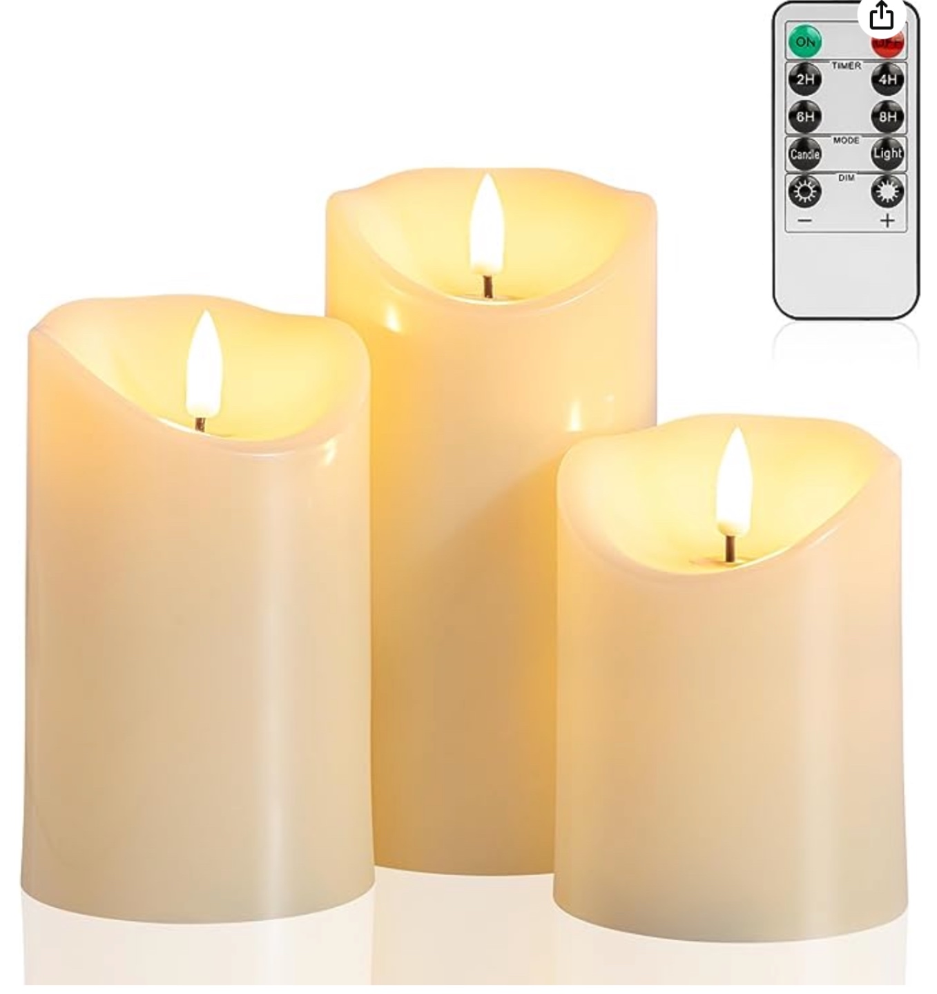 Set of 3 Candles with Remote Set of 3 Candles with Remote