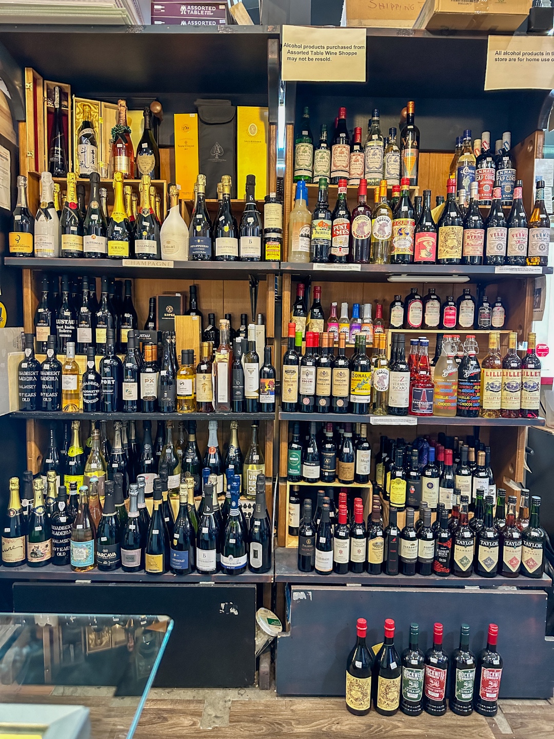 assortment of champagne and wine assortment of champagne and wine