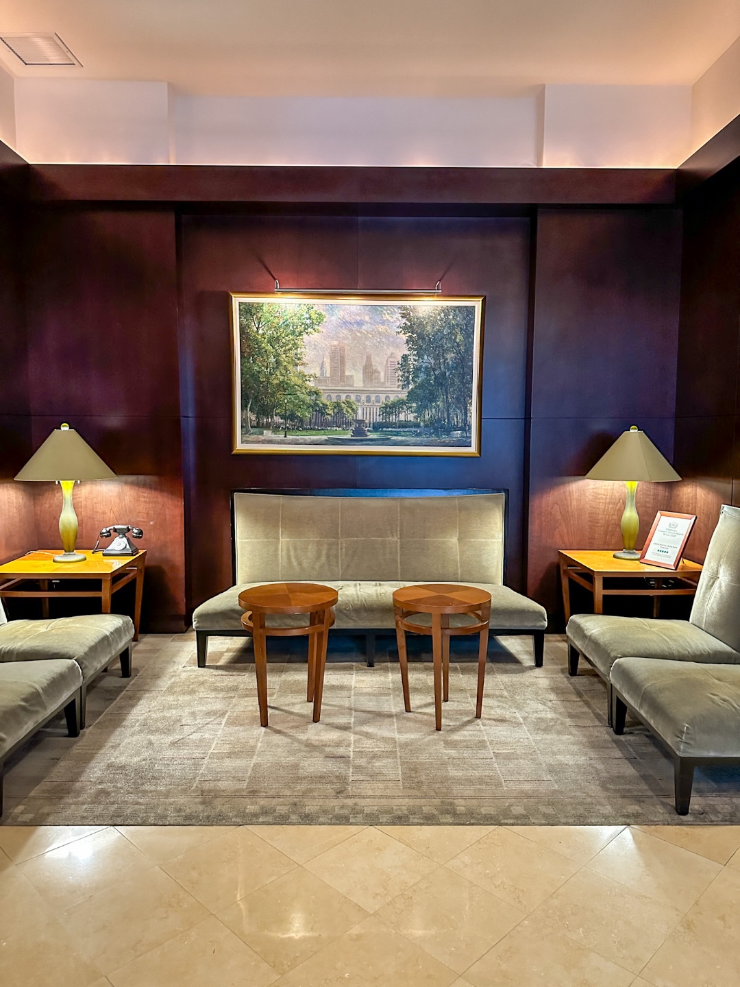 The Library Hotel seating area